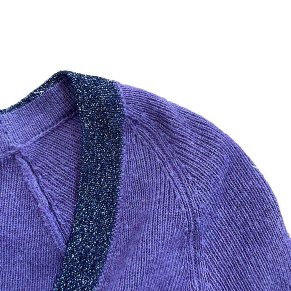 Boden Purple Cotton Cardigan Sweater with Glass Buttons sz. 10 #AE - Picture 5 of 7